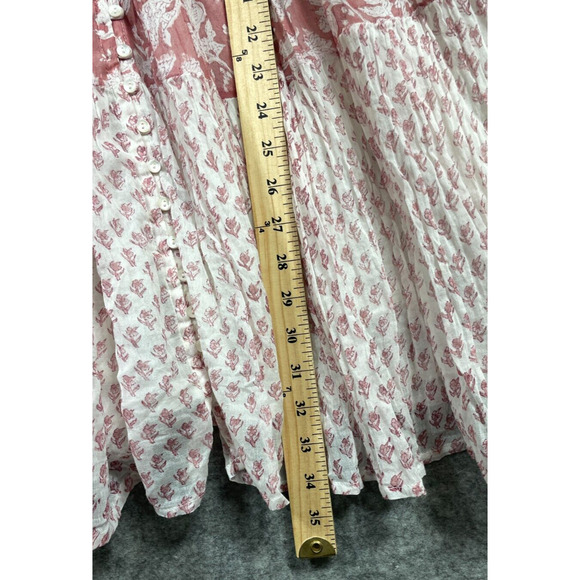 Daughters of India Womens Nora Mini Dress Boho Floral Primrose Pink White XL - Picture 13 of 13